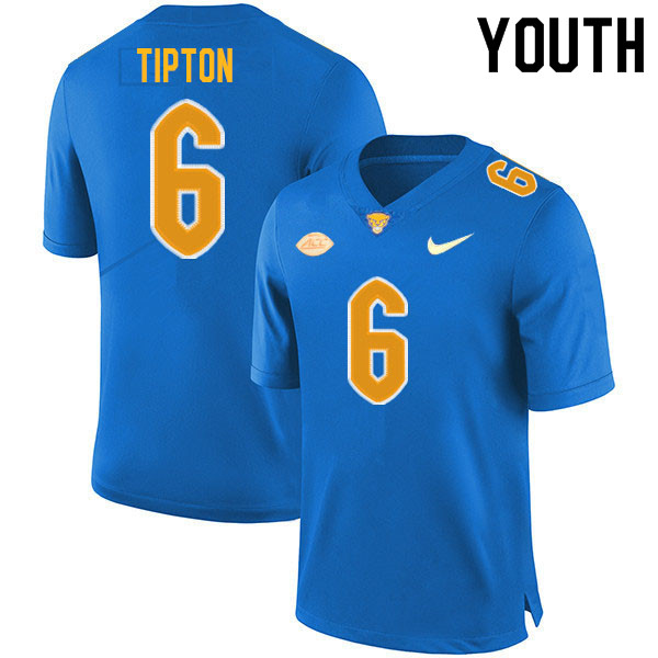 Youth #6 Tre Tipton Pitt Panthers College Football Jerseys Sale-Royal